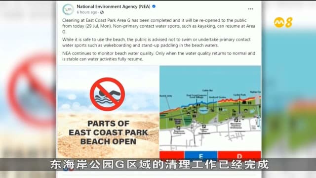 国家环境局：东海岸公园G区域已完成清理 即日起开放