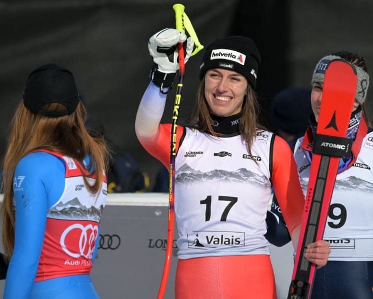 Alpine skiing-Blanc wins home super-G in Crans-Montana as Olympics approach