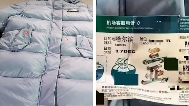 顾客网购羽绒服旅游后退货 商家不满弄脏：口袋里还有机票