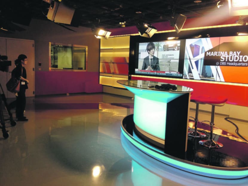 The new Channel NewsAsia studio located at the DBS building in the Marina Bay Financial Centre. Photo: Channel NewsAsia