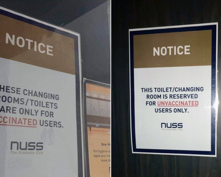 NUSS scraps segregated changing rooms for vaccinated and unvaccinated persons
