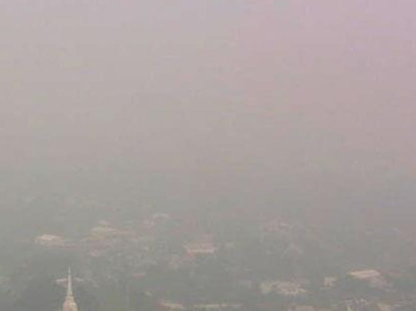Hat Yai city in Thailand seen here blanketed by thick haze throughout Oct 21, 2015. Photo: Bangkok Post