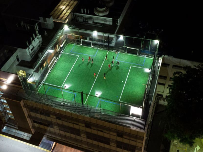 A photograph of SkyPark Arena's futsal pitch at King Albert Park that pre-dates the current Covid-19 restrictions. A photograph of SkyPark Arena's futsal pitch at King Albert Park that pre-dates the current Covid-19 restrictions.