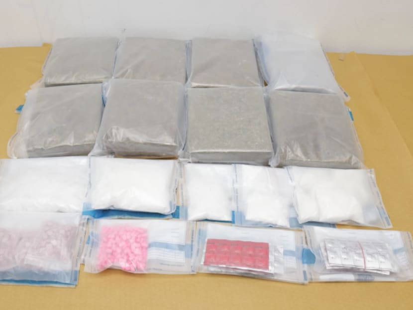 Controlled drugs including crystal methamphetamine ("ice") and cannabis seized in an anti-narcotics operation in 2023. Controlled drugs including crystal methamphetamine ("ice") and cannabis seized in an anti-narcotics operation in 2023.