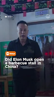 Serving food… and accidental billionaire energy.  #8dayssg #8dayssgtrending #elonmusk #china #lookalike 