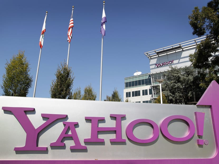 Yahoo! Inc. signage is displayed outside the company's headquarters in  Sunnyvale, California, U.S., on Thursday, Oct. 13, 2011.  Photographer: Tony Avelar/Bloomberg