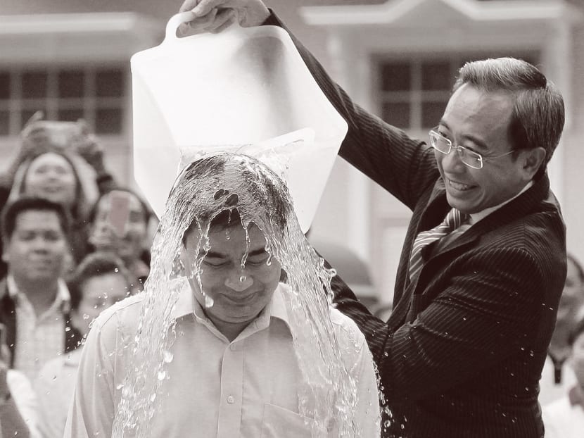 Former Thai Prime Minister Abhisit Vejjajiva taking on the challenge in Bangkok on Aug 22. Many well-known figures have declined, such as US President Barack Obama. Photo: Reuters