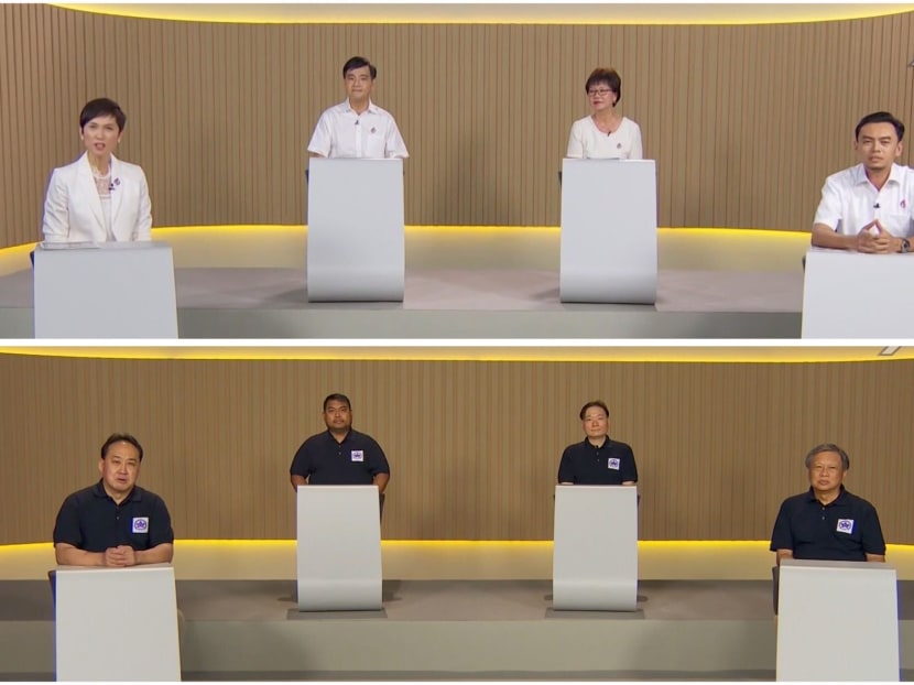 Candidates from the People's Action Party (top) and the Peoples Voice (bottom) are contesting for four seats at Jalan Besar Group Representation Constituency this General Election.