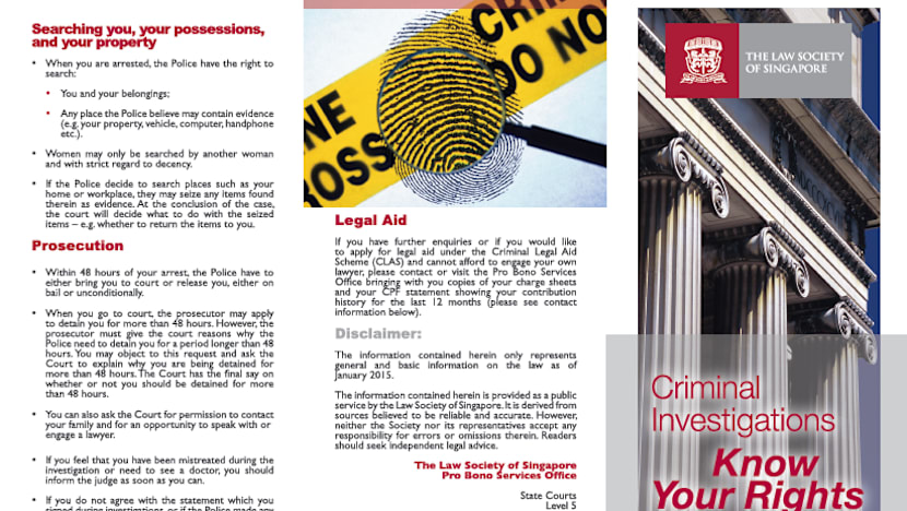 Pamphlet introduced to educate those arrested on legal rights
