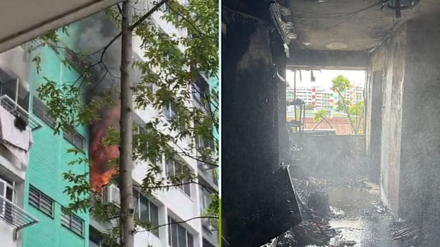义顺组屋单位失火 两人送院治疗