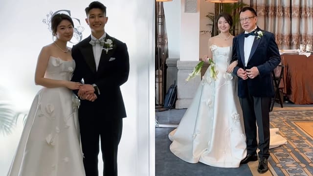 爱女狮城摆喜酒　许绍雄撂英语赠婚姻之道