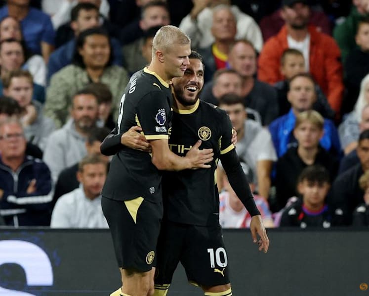 Doubles for Cherki, Haaland as Man City cruise to 4-1 win over Palace