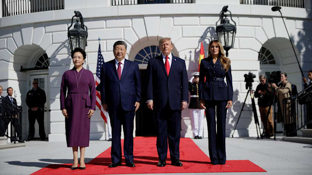 特朗普白宫举行茶叙 款待习近平伉俪