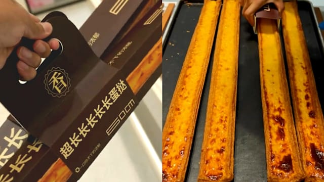 60cm超长蛋挞爆红　吃一条等同两碗米饭！