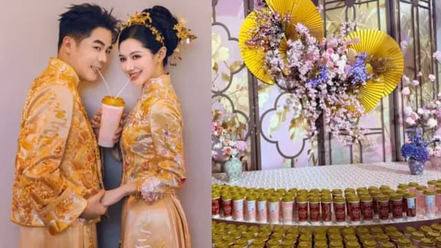 霸王茶姬创办人办婚礼，以奶茶代酒