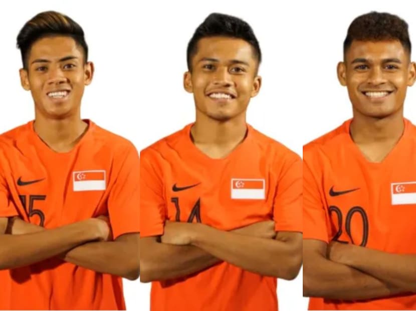In a media statement on Monday (Dec 9), the Football Association of Singapore said that (from left) Shah Shahiran, Hami Syahin and Saifullah Akbar were found to have broken curfew at the team’s recent outing at the 30th South-east Asian Games (SEA Games) in Manila.