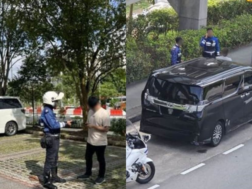 LTA officers during a recent enforcement operation against illegal cross-border chauffeured services.