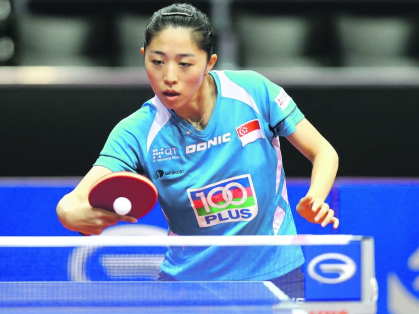 Singapore paddler Yu Mengyu is one win away from a quarter-final spot in the Olympic women's singles competition. Photo: TODAY File