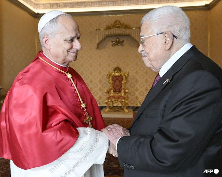 Pope Leo receives Palestinian president Abbas at Vatican