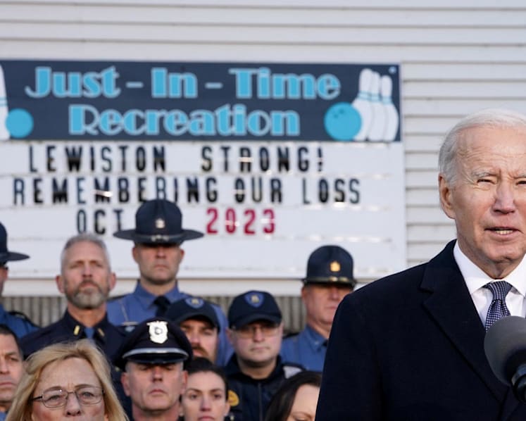 Biden visits mass shooting sites in Maine where 18 died