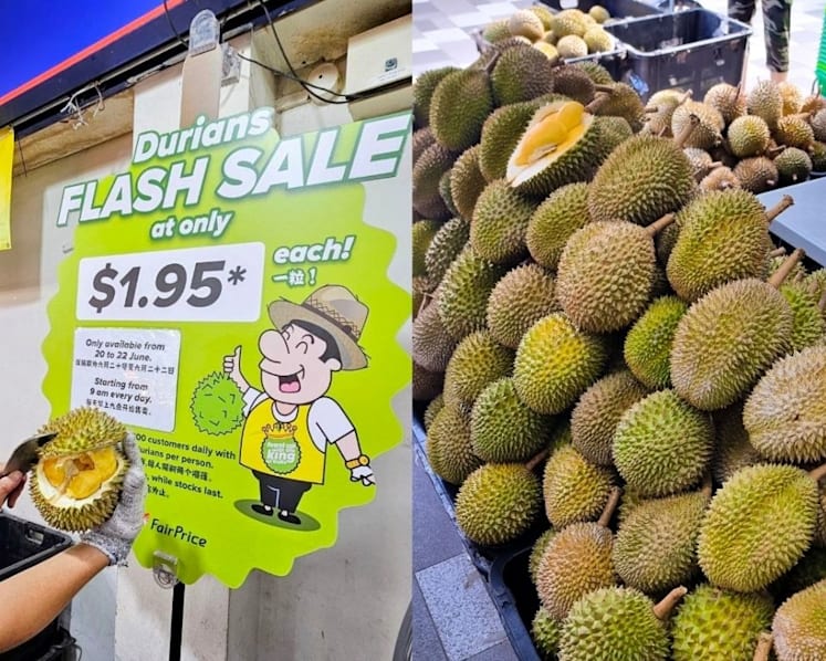 FairPrice’s annual S$1.95 durian sale returns across 3 weekends at 3 locations