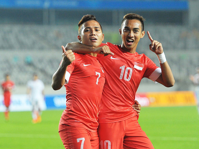 The footballers could still advance with a win over Palestine if the other game ends in a low-scoring draw. Photo: SNOC