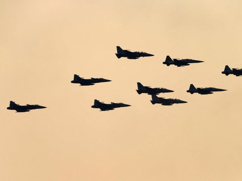 <p>Fighter jets fly during the annual Military Parade to celebrate the Coronation of King Rama X at the Royal Thai Army Cavalry Center in Saraburi province, Thailand on Jan 18, 2020.</p>
<p>Fighter jets fly during the annual Military Parade to celebrate the Coronation of King Rama X at the Royal Thai Army Cavalry Center in Saraburi province, Thailand on Jan 18, 2020.</p>