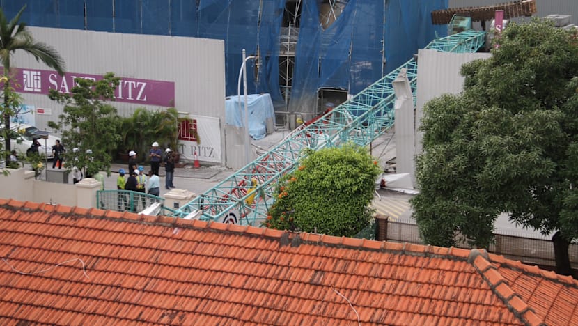 Crane topples at Potong Pasir, no one injured