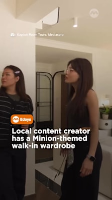 Nightmare reno behind her, Nicole Liel now has a one-of-a-kind wardrobe and an AI-designed mural.  #8dayssg #8dayssglocalent #housetour #renovation #minions 