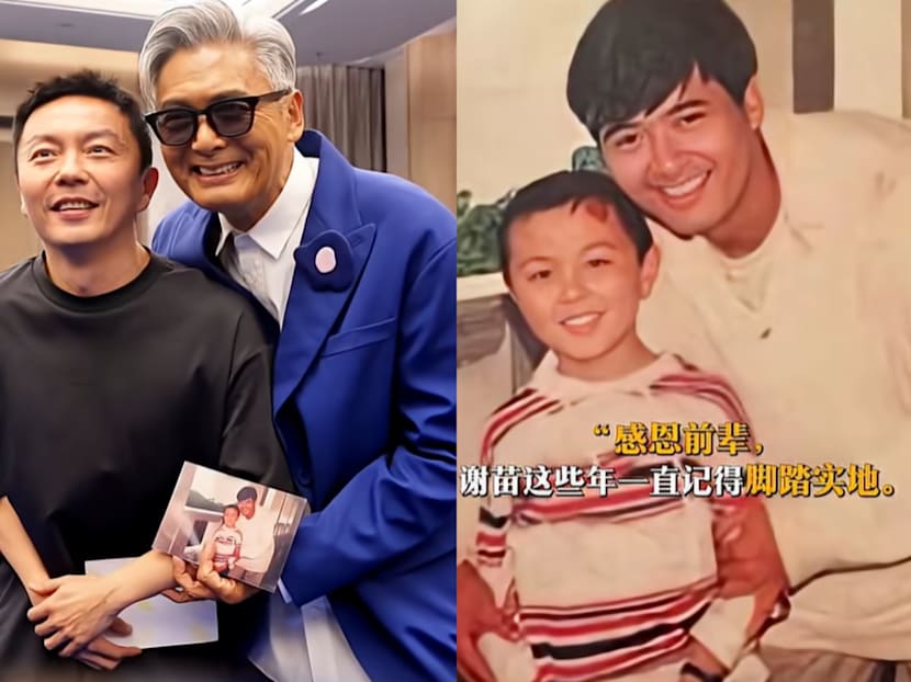Hong Kong star Chow Yun Fat reunites with former child co-star Xie Miao after 32 years