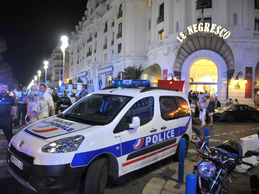 The scene of the attack where a truck ploughed through a crowd of revellers watching fireworks in Nice, France on July 14, 2016. Photo: AP The scene of the attack where a truck ploughed through a crowd of revellers watching fireworks in Nice, France on July 14, 2016. Photo: AP