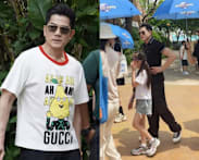 Aaron Kwok spotted by fans in Singapore with family at USS, the zoo