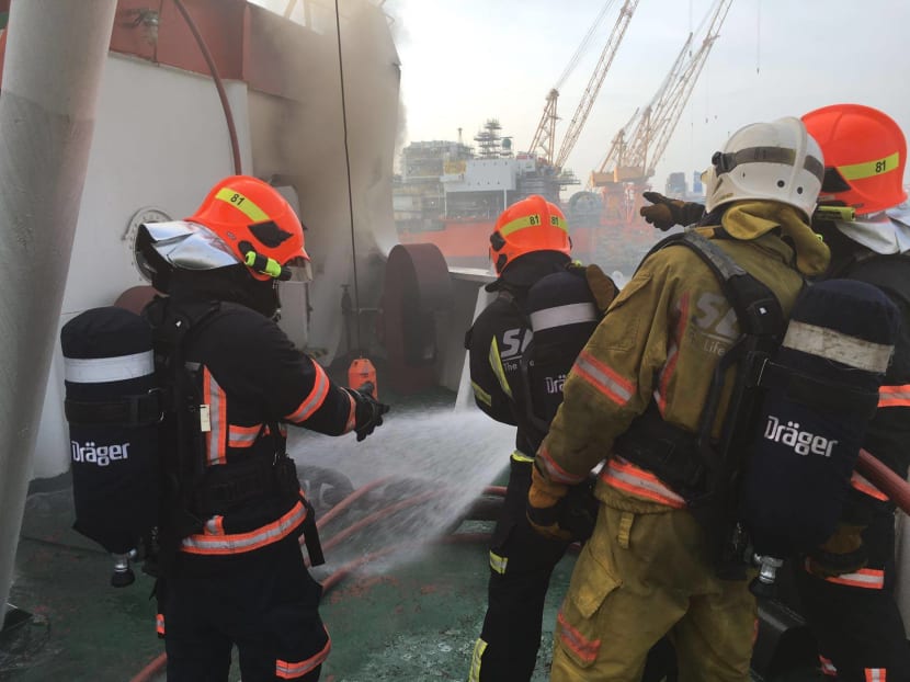 70 SCDF personnel battle 'deep seated fire' at Tuas Boulevard Yard