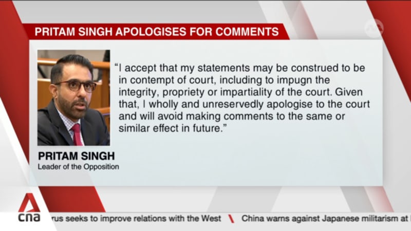 Pritam Singh apologises, accepts his statements on TV show may be in contempt of court 