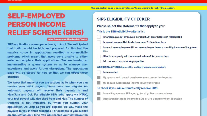Covid-19: NTUC closes online system after ‘massive surge’ of income relief scheme applications for self-employed