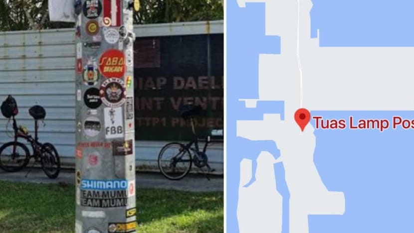 How a ‘decorated’ lamp post in Tuas South became a beacon for cyclists, earning a rare exemption from authorities