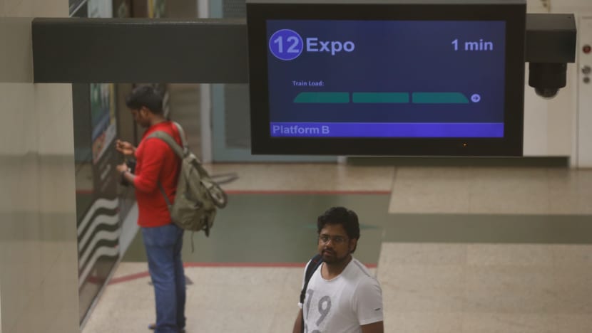 Info panel on Downtown Line tells commuters which trains are crowded