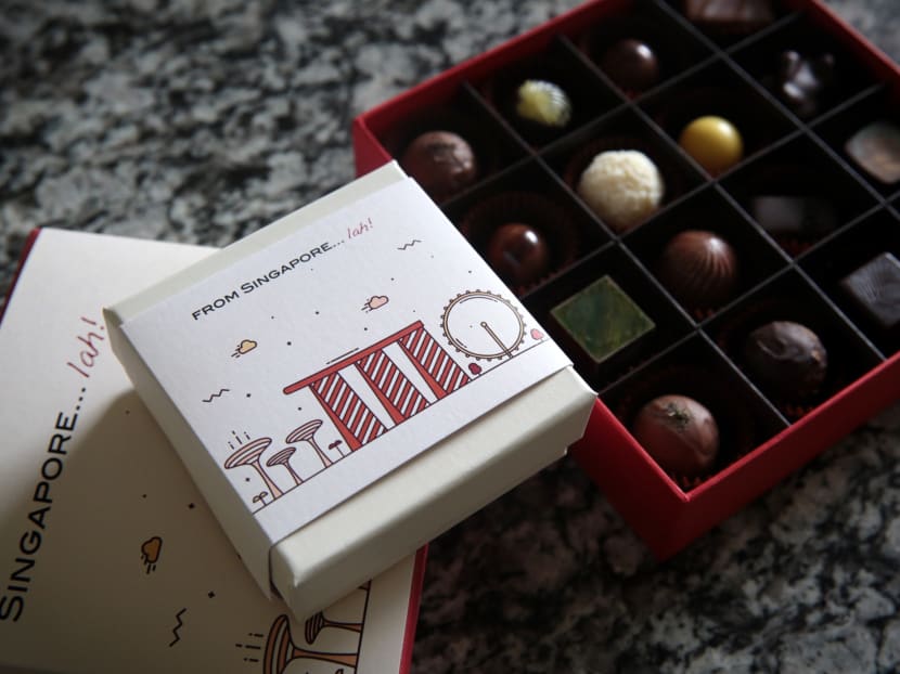 Anjalichocolat’s collection of Singapore-inspired chocolates is among an array of mementoes Asean economic delegates will receive this year. Photo: Jason Quah/TODAY