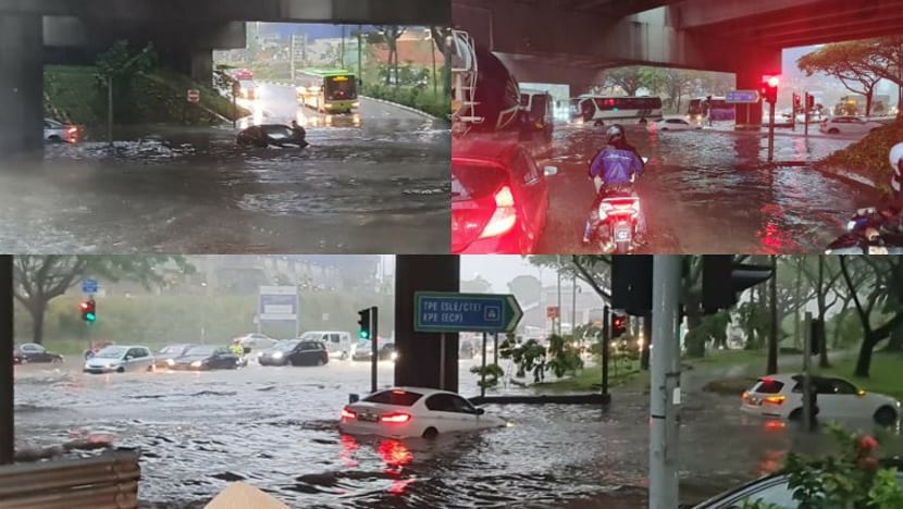 PUB siasat jika kerja-kerja binaan punca banjir di simpang Pasir Ris-Tampines PUB siasat jika kerja-kerja binaan punca banjir di simpang Pasir Ris-Tampines