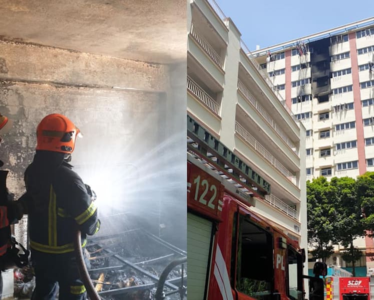 35 evacuated after fire breaks out in Jalan Bukit Merah flat 