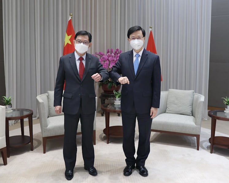 DPM Heng, Chief Executive John Lee reaffirm 'good momentum' of longstanding partnership between Singapore and Hong Kong