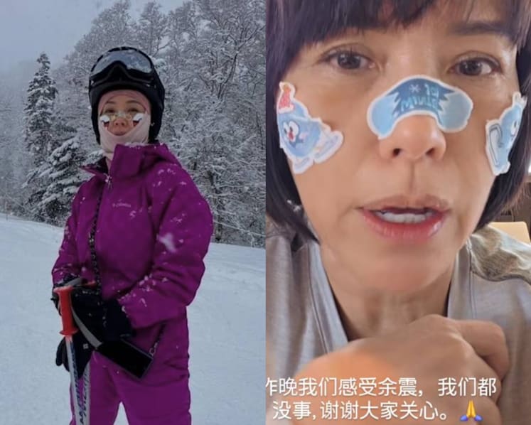 Zoe Tay shares experience during Japan’s 7.5-magnitude earthquake while on Hokkaido ski trip