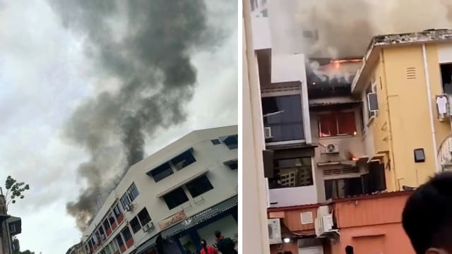 芽笼一店屋今早失火 约30人被紧急疏散