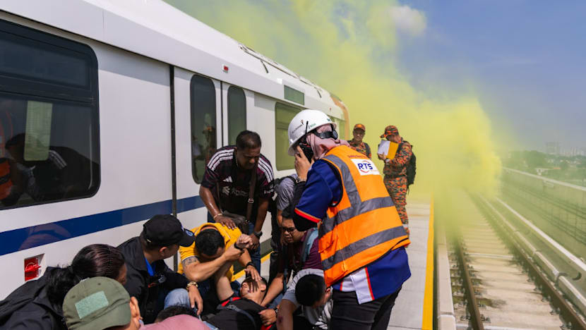 Singapore, Malaysia test emergency response to simulated fire on stranded RTS Link train