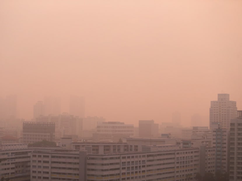 Hazy skies are back: This was the view from Bishan Street 11 at 7am on Friday, April 21 2017. Photo: Koh Mui Fong/TODAY Hazy skies are back: This was the view from Bishan Street 11 at 7am on Friday, April 21 2017. Photo: Koh Mui Fong/TODAY