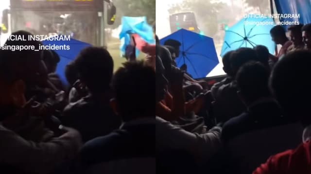 客工罗厘上开伞避大雨 罗厘载客工课题再掀讨论