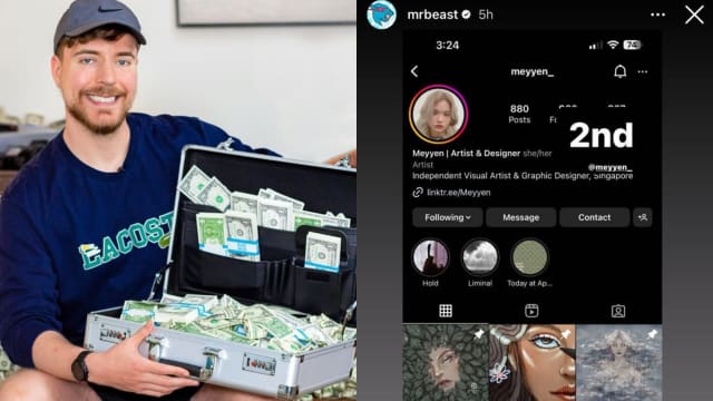 MrBeast公布“生日送现金”得奖名单　新加坡设计师成幸运儿