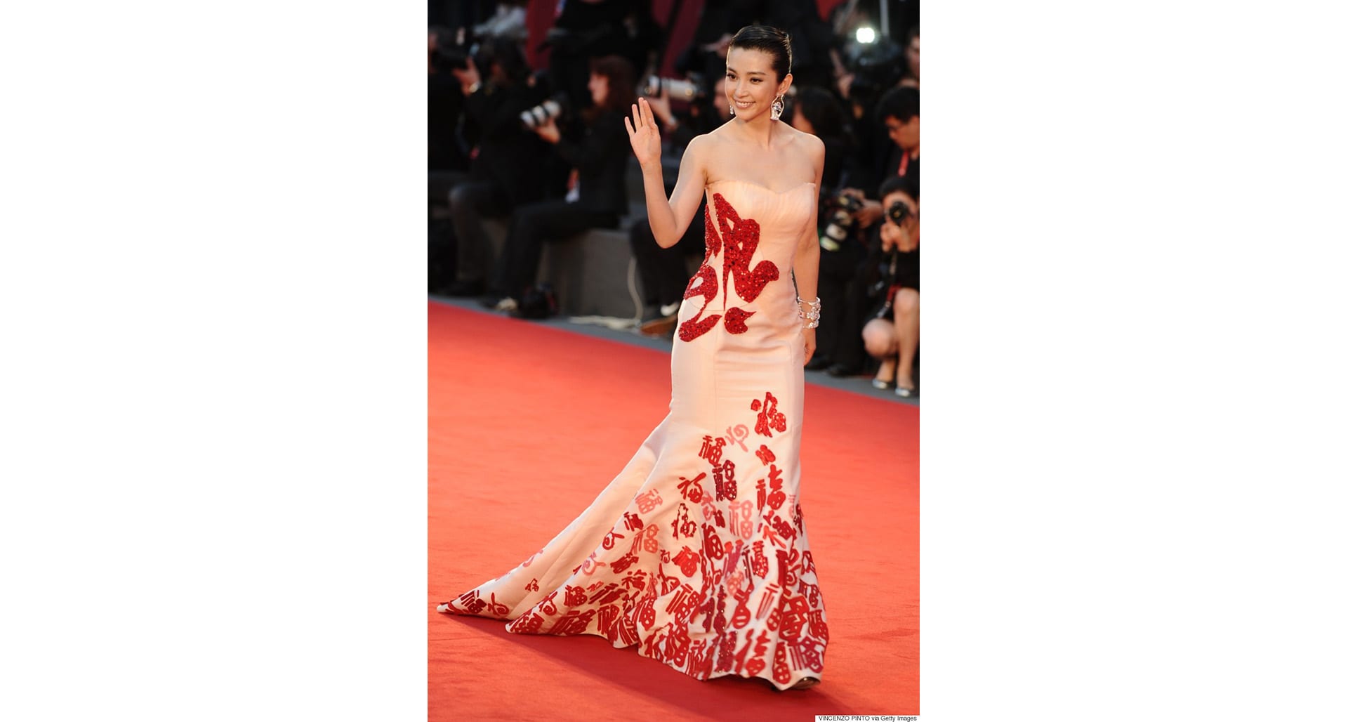 li bingbing red dress Li Bingbing attends the Ralph Lauren fashion show during New York... News  Photo