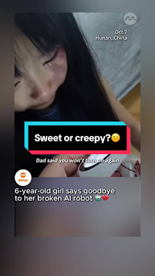 Before shutting down, the AI robot taught her one last word. Now people can't decide if it's sweet or creepy.   #8dayssg #8dayssgtrending #ai #artificialintelligence #ROBOT 