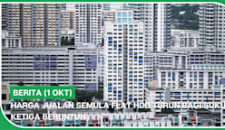 BERITA (1 Okt) | Harga jualan semula flat HDB turun bagi suku ketiga beruntun